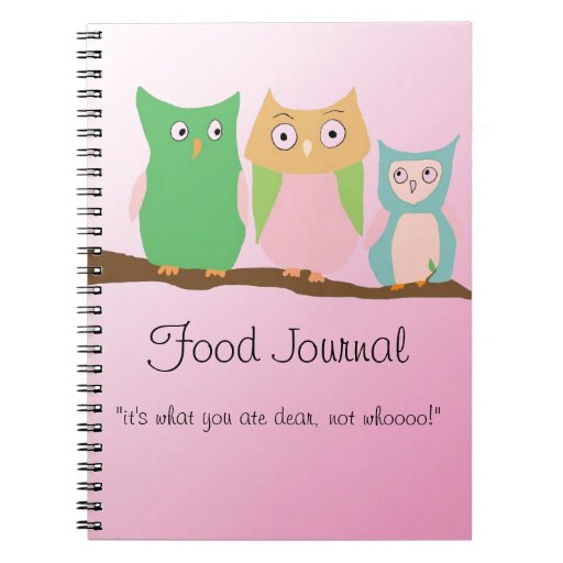 Owl Family Food Journal Spiral Notebook