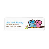 Owl Family Return Address Labels label