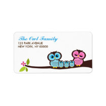 Owl Family Return Address Labels