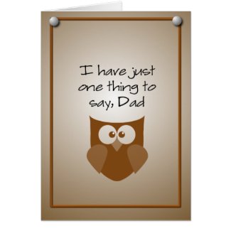 Owl Father's Day Greeting Card