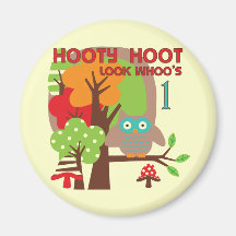 Owl First Birthday T-shirts and Gifts Magnets