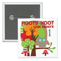 Owl First Birthday T-shirts and Gifts Pins