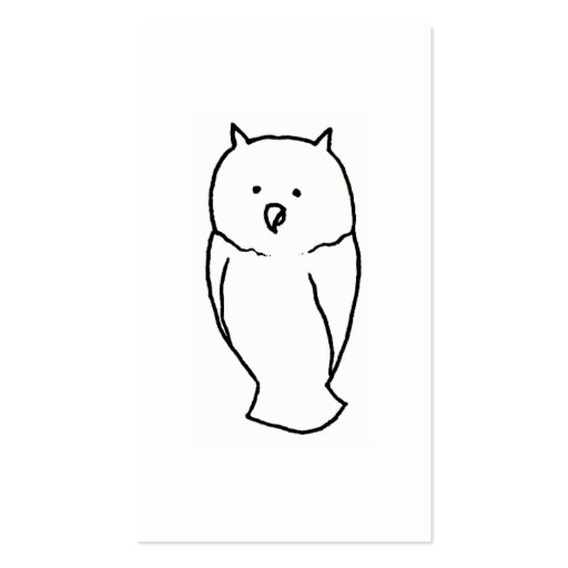 Owl - Fun cute totem line drawing art CUSTOMIZE IT Business Card Templates (front side)