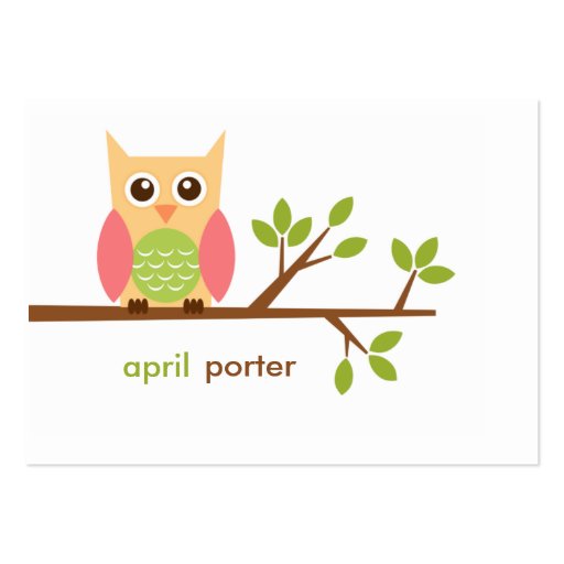 Owl Gift Enclosure, Gift Tag (#GIFT001) Business Card Template (front side)
