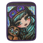Owl Girl Comic Art iPad Sleeve by Hannah Lynn ipad sleeves