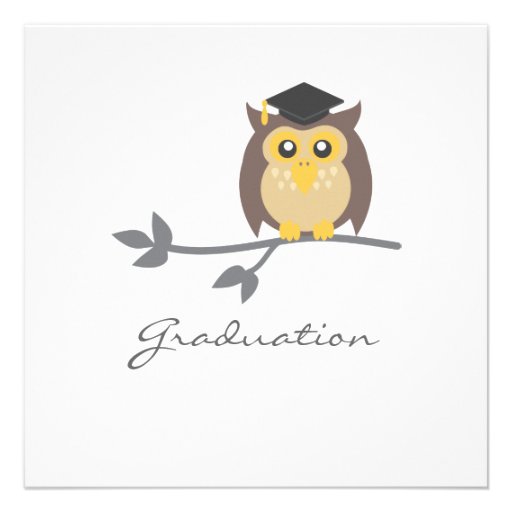 Owl Graduation Invitation Announcement