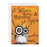 owl halloween party invitation