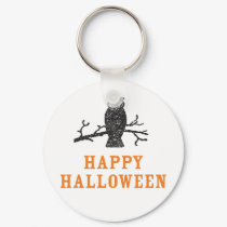Owl Happy Halloween Keychain by ericar70 Owl Happy Halloween Keychain