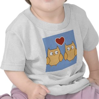 Owl heart love tee shirts