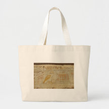 Owl Hieroglyph Detail, Hatshepsut Temple, Egypt Canvas Bags