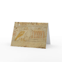 Owl Hieroglyph Detail, Hatshepsut Temple, Egypt Card