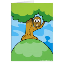 Owl in a tree greetin card by Onno_Animation Owl in a tree greetin card