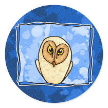 owl in blue stickers