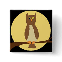 Owl in Moon on Black pin