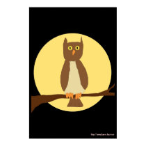 Owl in Moon poster posters