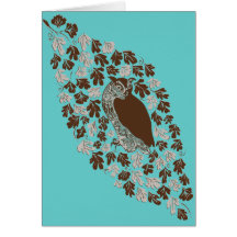 Owl in the Oak Blank Note Card