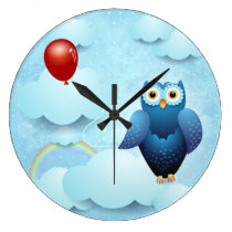 Owl in the sky wall clocks