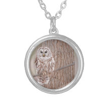 Owl in Tree Nature Bird Add Text Custom Jewelry
