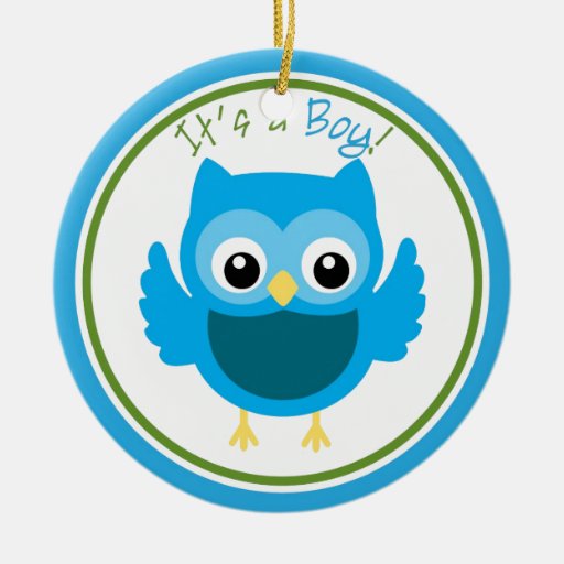 owl it s a boy gender reveal double sided ceramic round owl it s a boy gender reveal double sided ceramic round