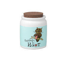 Owl Knitting Candy Jar