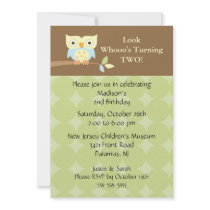 Owl Look Kids Birthday Invitation