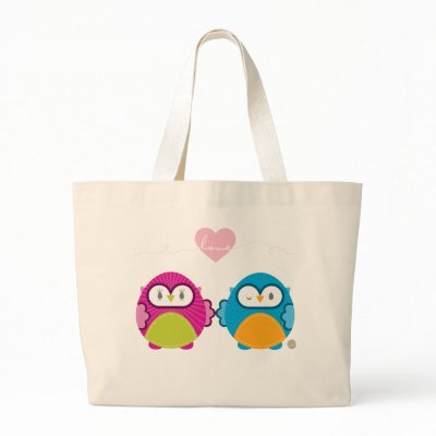 OWL LOVE :: bright girl + boy Tote Bag by simplysweetart