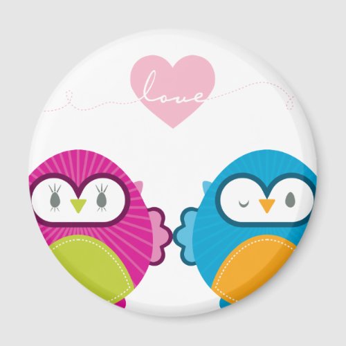 OWL LOVE :: bright girl + boy zazzle_magnet