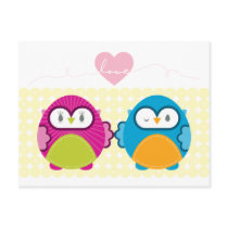 OWL LOVE :: bright girl + boy postcards
