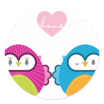OWL LOVE :: bright girl + boy stickers by simplysweetart OWL LOVE :: bright girl + boy stickers