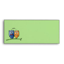 Owl Love green #10 Letterhead Envelope envelopes