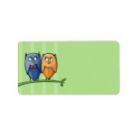 Owl Love green Address Label
