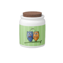 Owl Love green Candy Jar candy jars