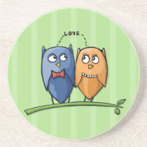 Owl Love green Coaster coasters