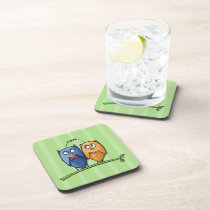 Owl Love green Coasters cork coasters