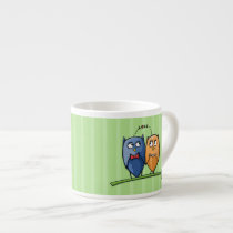 Owl Love green Espresso Mug mugs