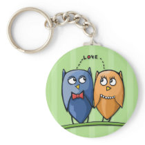 Owl Love green Keychain keychains