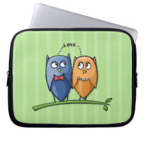 Owl Love green Laptop Sleeve laptop sleeves