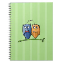 Owl Love green Notebook notebooks