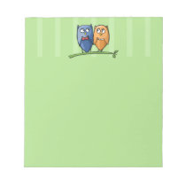 Owl Love green Notepad notepads