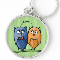 Owl Love green Premium Keychain keychains