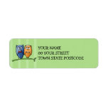 Owl Love green Return Address Label