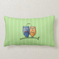 Owl Love green Throw Pillow pillows