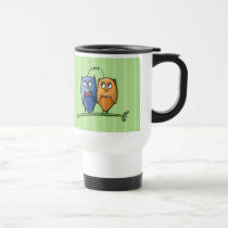 Owl Love green Travel Mug mugs