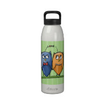 Owl Love green Water Bottle water bottles