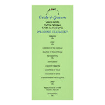Owl Love green Wedding Program Personalized Announcements