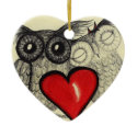 Owl Love - Heart Ornament ornament