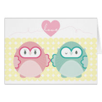 OWL LOVE :: soft girl + boy cards by simplysweetart OWL LOVE :: soft girl + boy cards