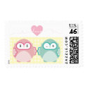 OWL LOVE :: soft girl + boy postage