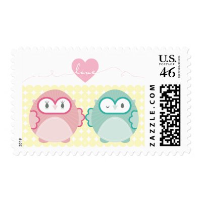 OWL LOVE :: soft girl + boy Stamps by simplysweetart