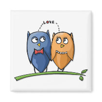 Owl Love Square Magnet magnets